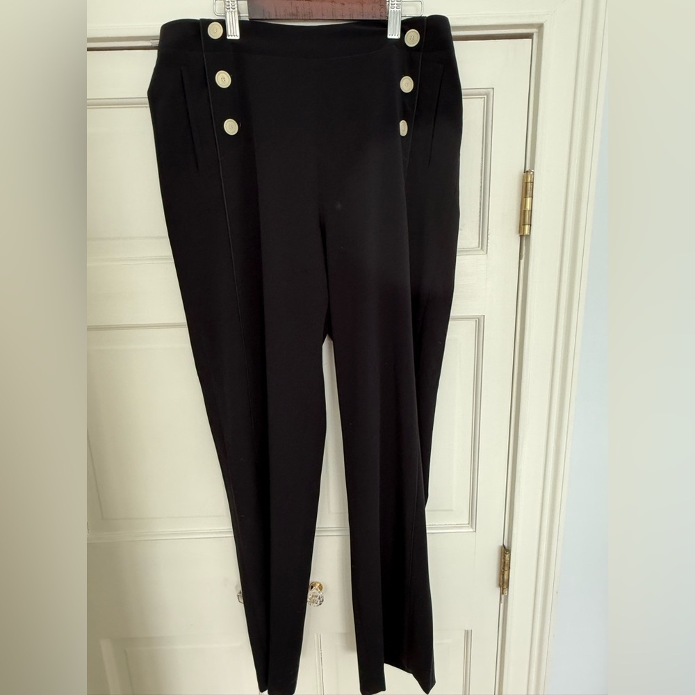 Gerard Darel Black Trousers with Button Detail